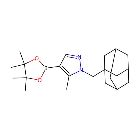 1H-Pyrazole, 5-methyl-4-(4,4,5,5-tetramethyl-1,3,2-dioxaborolan-2-yl)-1-(tricyclo[3.3.1.13,7]dec-1-ylmethyl)-结构图