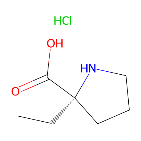 (S)-2-ethylpyrrolidine-2-carboxylic acid hydrochloride结构图