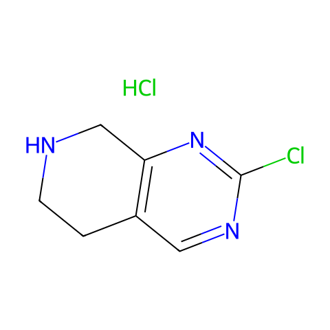 2-Chloro-5,6,7,8-tetrahydropyrido[3,4-d]pyrimidine hydrochloride结构图