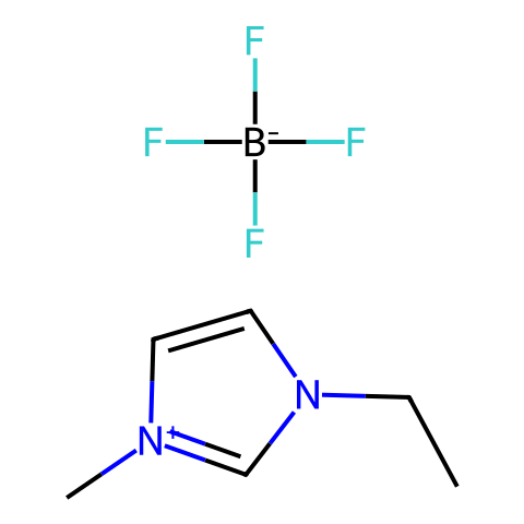 1-乙基-3-甲基咪唑四氟硼酸盐结构图