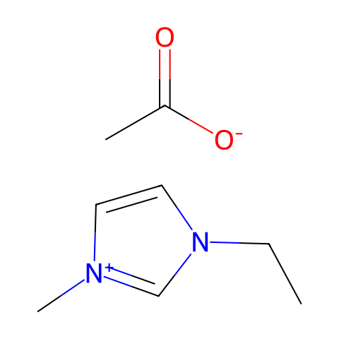1-乙基-3-甲基咪唑醋酸盐结构图