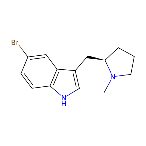 (R)-5-溴-3-(1-甲基-2-吡咯烷基甲基)-1H-吲哚结构图