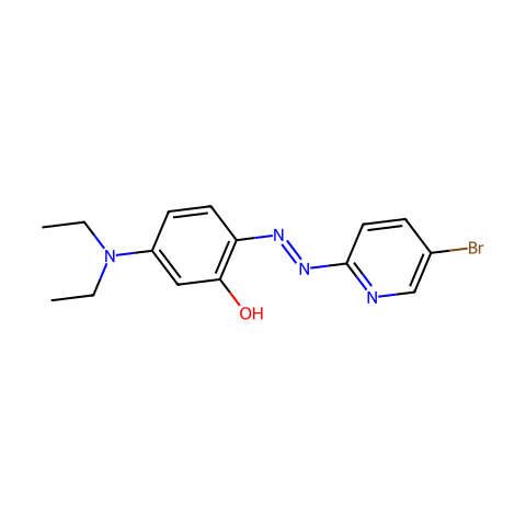 2-（5-溴-2-吡啶偶氮）-5-（二乙氨基）苯酚结构图