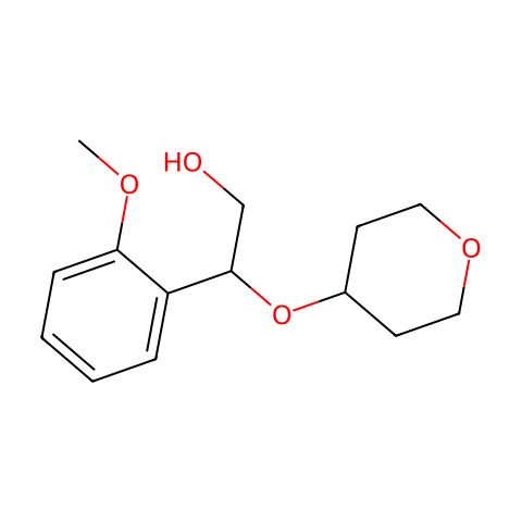 Benzeneethanol, 2-methoxy-β-[(tetrahydro-2H-pyran-4-yl)oxy]-结构图