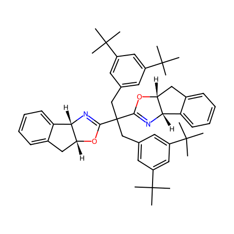 (3aS,3a'S,8aR,8a'R)-2,2'-(1,3-双(3,5-二叔丁基苯基)丙烷-2,2-二基)双(8,8a-二氢-3aH-茚并[1,2-d]恶唑)结构图