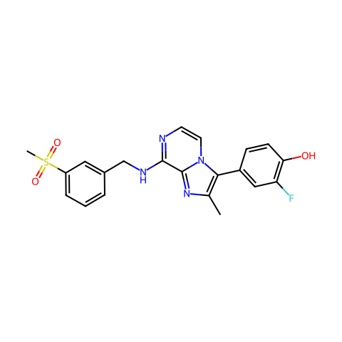 2-fluoro-4-(2-methyl-8-((3-(methylsulfonyl)benzyl)amino)imidazo[1,2-a]pyrazin-3-yl)phenol结构图