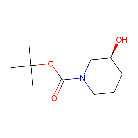 (S)-1-叔丁氧羰基-3-羟基哌啶结构图