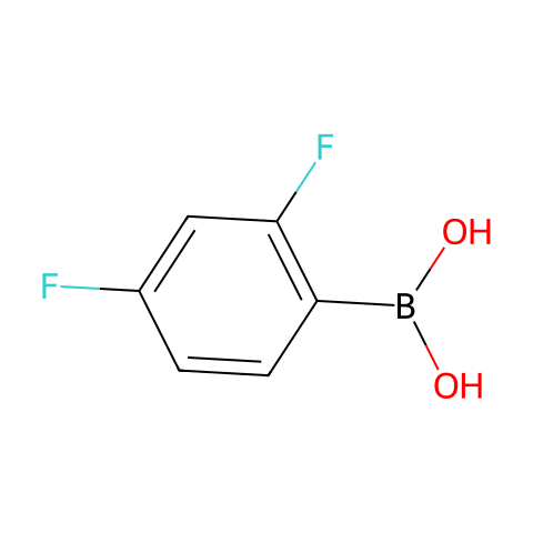 2,4-二氟苯硼酸(含有不等量酸酐)结构图