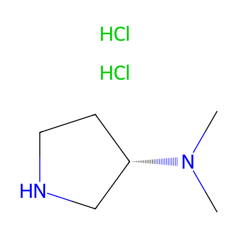 (S)-(-)-3-二甲基氨基吡咯烷二盐酸盐结构图