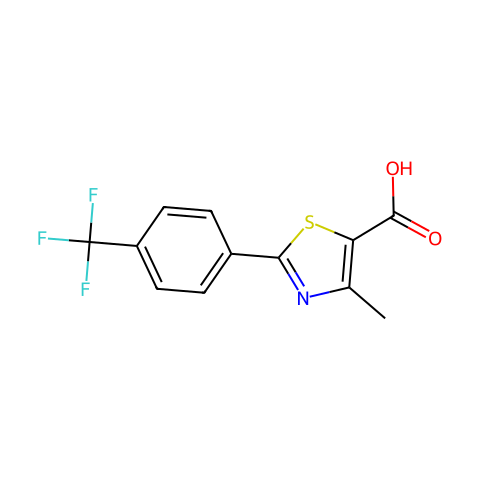 4-甲基-2-(4-三氟甲基苯基)噻唑-5-羧酸结构图