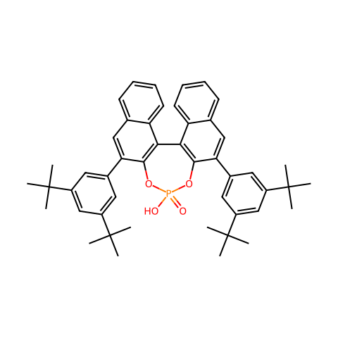 (S)-3,3'-Bis(3,5-di-tert-butylphenyl)-1,1'-binapthyl-2,2'-diyl hydrogenphosphate结构图