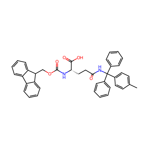 FMOC-GLN(MTT)-OH;FMOC-GLUTAMINE(MTT)-OH;FMOC-GLN(MTT)-OH;FMOC-N-DELTA-METHYLTRITYL-L-GLUTAMINE;N-ALPHA-(9-FLUORENYLMETHOXYCARBON结构图