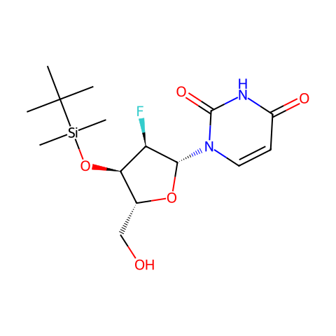 2'-Deoxy-3'-O-[(1,1-dimethylethyl)dimethylsilyl]-2'-fluorouridine结构图