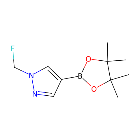 1-(fluoromethyl)-4-(tetramethyl-1,3,2-dioxaborolan-2-yl)-1H-pyrazole结构图