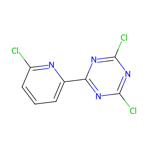 2,4-dichloro-6-(6-chloropyridin-2-yl)-1,3,5-triazine结构图
