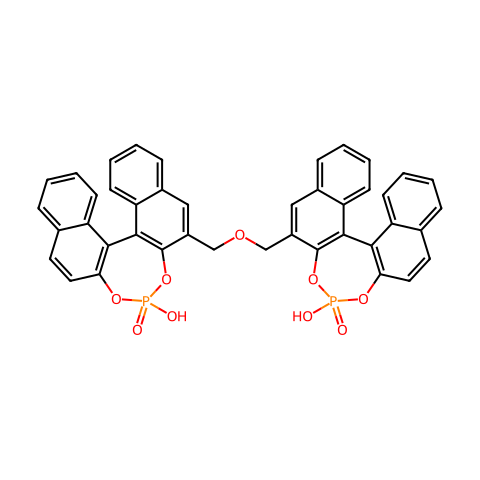 (11bS,11'bS)-2,2'-(氧双(亚甲基))双(4-羟基二萘并[2,1-d:1',2'-f][1,3,2]二氧膦杂环庚三烯 4-氧化物)结构图