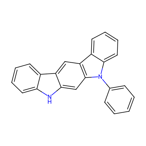 5,7-二氢-5-苯基吲哚[2,3-b]咔唑结构图