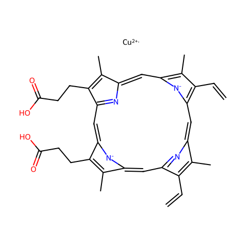 铜（II）原卟啉IX（游离酸）结构图