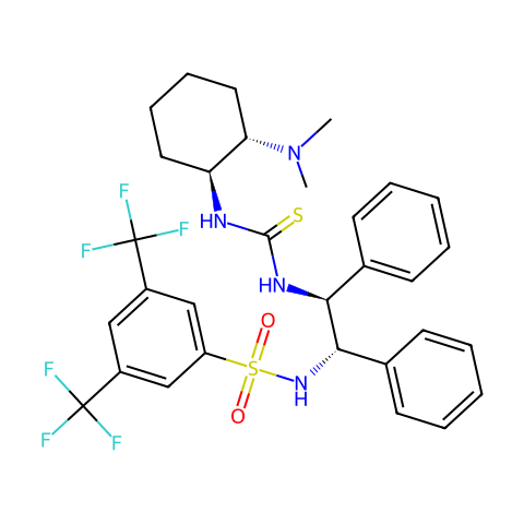 N-[(1S,2S)-2-[[[[(1S,2S)-2-(二甲基氨基)环己基]氨基]硫代甲基]氨基]-1,2-二苯基乙基]-3,5-双三氟甲基苯磺酰胺结构图