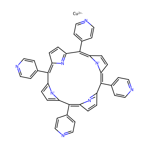 5，10，15，20-(四(4-吡啶基)卟啉)铜(II)结构图