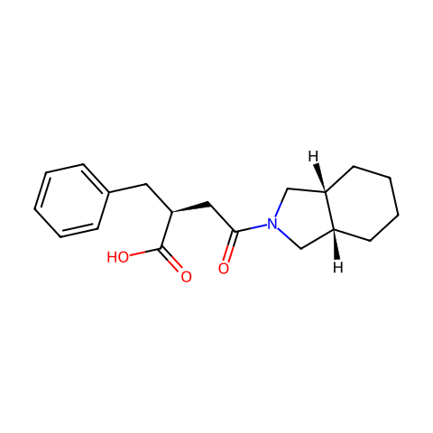 (2S)-2-苄基-3-(顺式全氢异吲哚-2-羰基)丙酸结构图