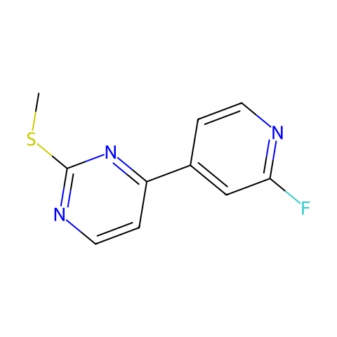 Pyrimidine, 4-(2-fluoro-4-pyridinyl)-2-(methylthio)-结构图