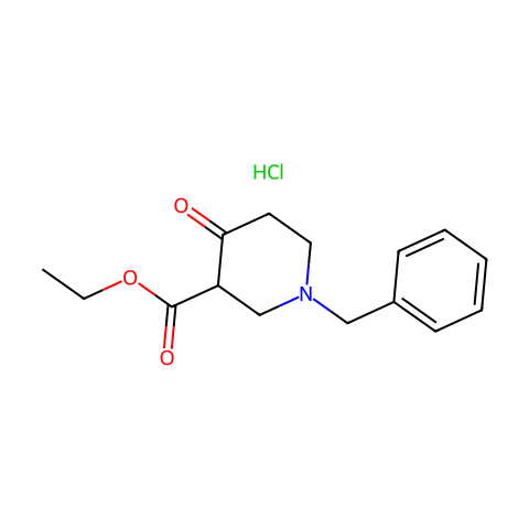 1-苄基-3-乙氧羰基-4-哌啶酮盐酸盐结构图