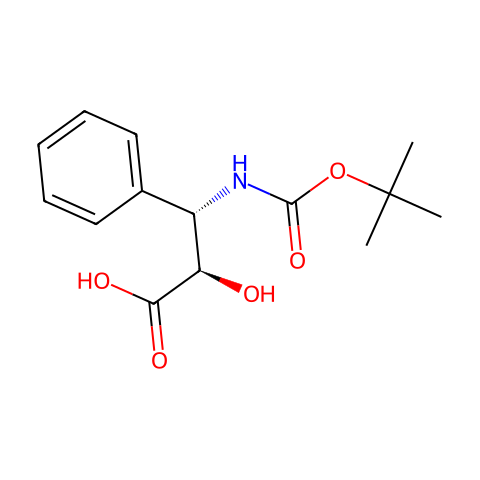 (2R,3S)-3-叔丁氧基羰基氨基-2-羟基-3-苯基丙酸结构图