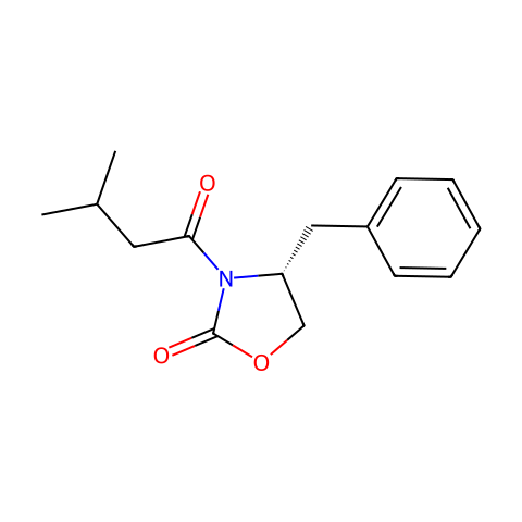 (R)-3-(3-甲基丁酰)-4-苄基-2-恶唑烷酮结构图