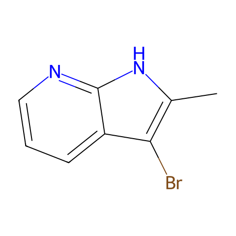 1H-Pyrrolo[2,3-b]pyridine, 3-bromo-2-methyl-结构图