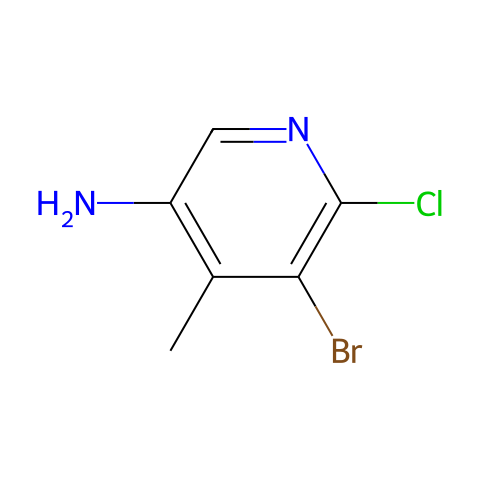 5-bromo-6-chloro-4-methyl-pyridin-3-amine结构图