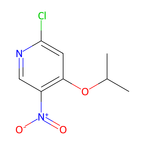 2-chloro-5-nitro-4-(propan-2-yloxy)pyridine结构图
