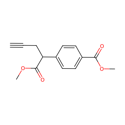 Benzeneacetic acid, 4-(methoxycarbonyl)-α-2-propyn-1-yl-, methyl ester结构图