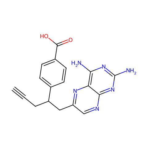 4-(1-(2,4-diaminopteridin-6-yl)pent-4-yn-2-yl)benzoic acid结构图