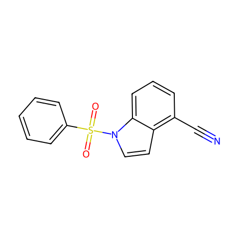 1-(苯基磺酰基)-1H-吲哚-4-甲腈结构图