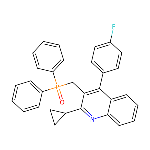 2-Cyclopropyl-3-[(diphenylphosphinyl)-methyl]-4-(4-fluorophenyl)quinolin结构图