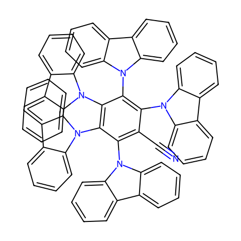 2,3,4,5,6-五(9-咔唑基)-苯腈结构图