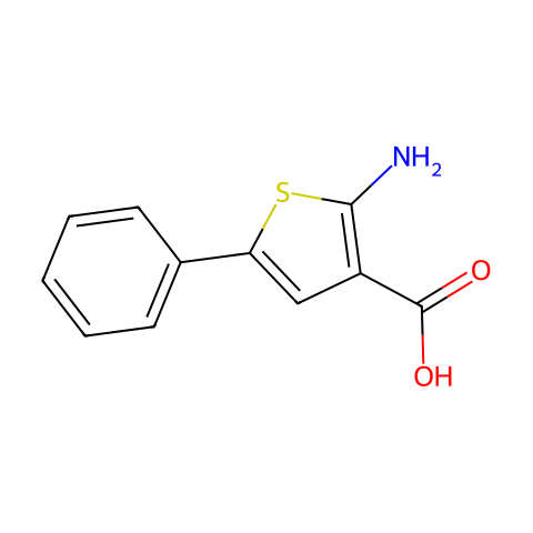 2-氨基-5-苯基-3-噻吩羧酸结构图