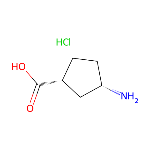 (1R,3S)-3-氨基环戊烷羧酸盐酸盐结构图