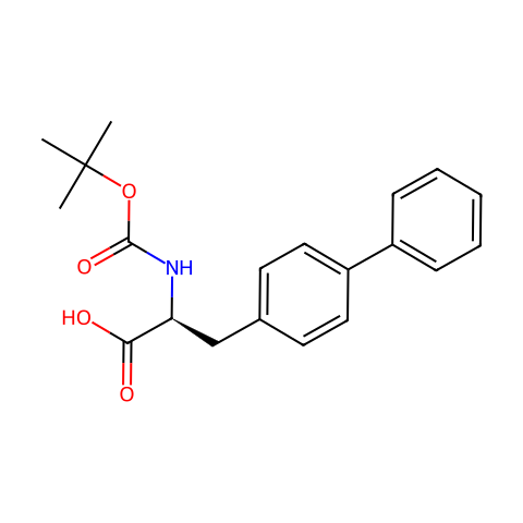 N-叔丁氧羰基-3-(4-联苯基)-L-丙氨酸结构图