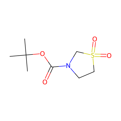 噻唑烷-3-羧酸叔丁酯 1,1-二氧化物结构图