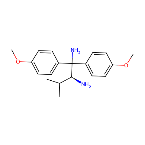 (2S)-(-)-1,1-双（4-甲氧基苯基）-3-甲基-1,2-丁二胺结构图