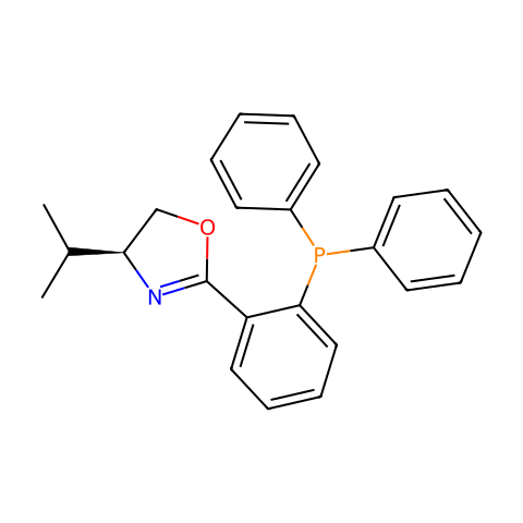 (S)-(-)-2-[2-(二苯基膦)苯基]-4-异丙基-2-唑啉结构图