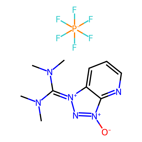 O-(7-氮杂苯并三唑-1-基)-N,N,N′,N′-四甲基脲六氟磷酸酯(HATU)结构图