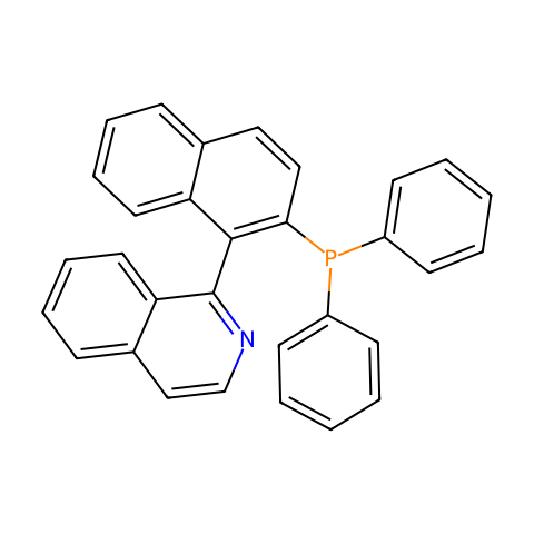 (RS)-1-(2-二苯基膦-1-萘基)异喹啉结构图