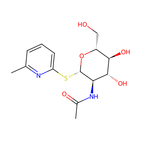 6-甲基-2-吡啶基-2-乙酰氨基-2-脱氧-b-D-巯基吡喃糖苷结构图