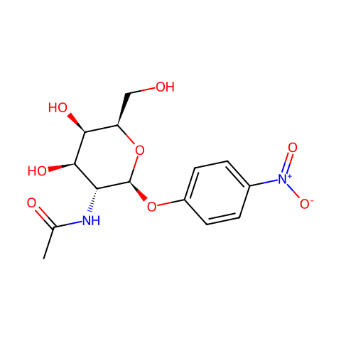 对硝基苯-N-乙酰-β-D-氨基半乳糖苷结构图