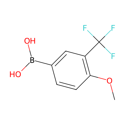 4-甲氧基-3-三氟甲基苯硼酸 (含有数量不等的酸酐)结构图
