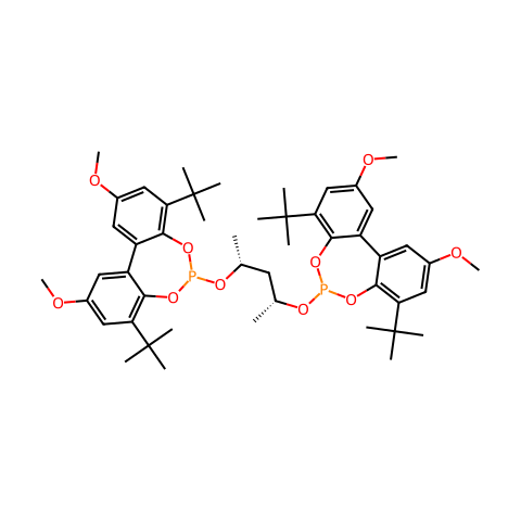 （+）-6,6'-{[(1R，3R）-1,3-二甲基-1,3 基]双（氧）}双[4,8-双（叔丁基）-2，10-二甲氧基-丙二醇结构图