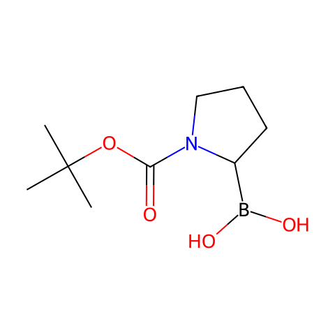 N-叔丁氧羰基吡咯烷-2-硼酸（含不等量酸酐）结构图